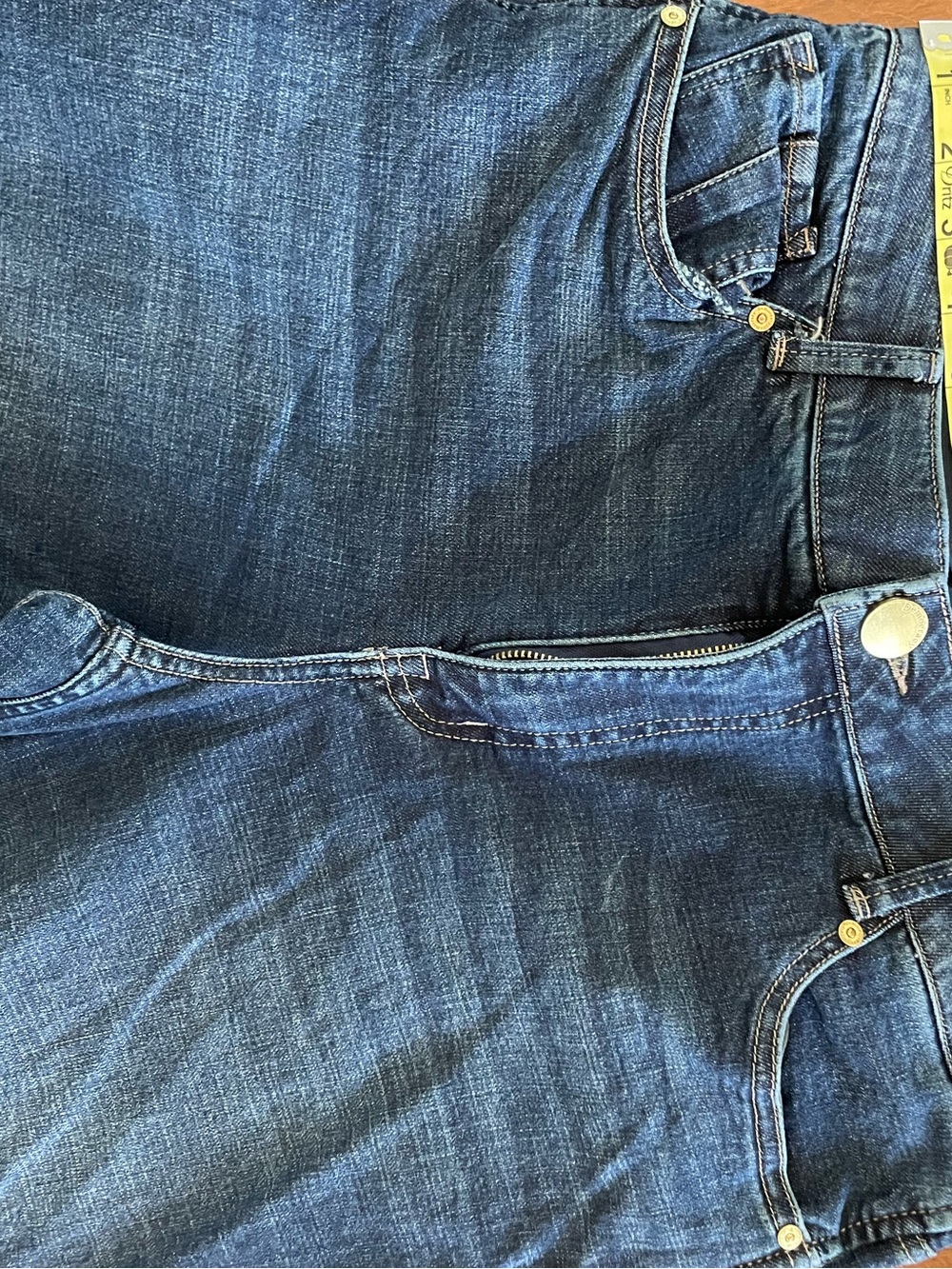 Democracy Dark Blue Darted Barrel Cropped Jeans - Picture 7 of 9